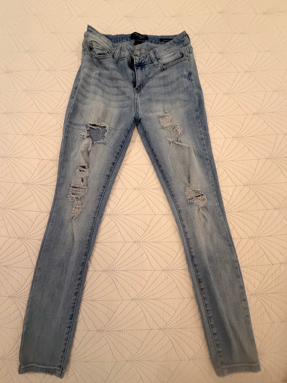 Judy Blue Light Wash Ripped Skinny Jeans